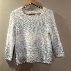 Alfred Dunner Soft White Textured Sweater